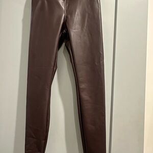 HALARA Chocolate Faux Leather Pants XS